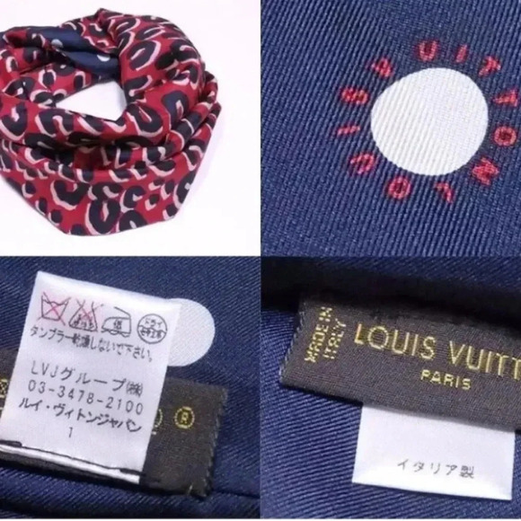Authentic Louis Vuitton Scarf Snood Leopard Silk Multicolor Never Used - Picture 2 of 5